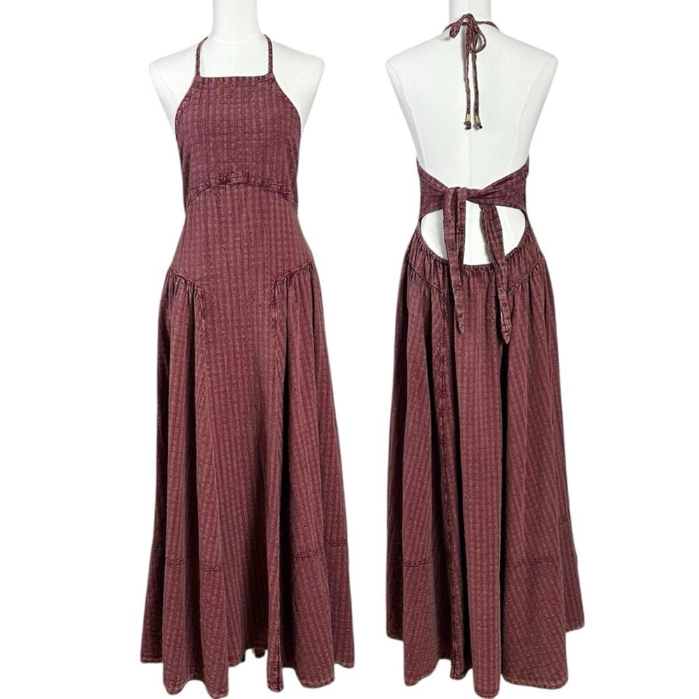Free People Bohemian Western Mind Over Matter Midi Maxi Dress Burnt Henna Small - Picture 5 of 11